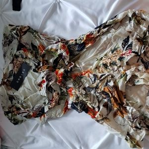 Choies Womens V Front Leaf Print Cap Sleeve Romper